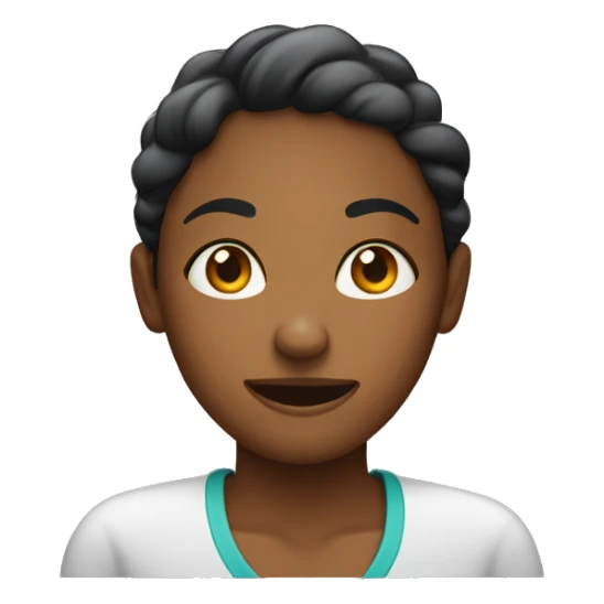 Sweaty smile on black woman with shrugging hands sticker