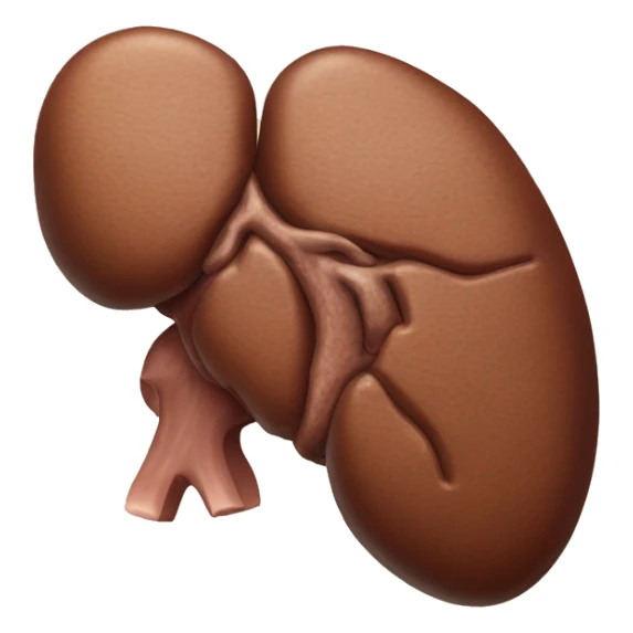 “A detailed illustration of a human liver, showing its shape, texture, and rich brown color, with subtle shading for depth.” sticker