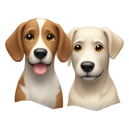 two winter dogs staring at eachother with hearts above their heads sticker