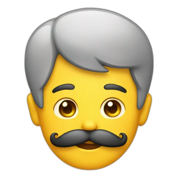 A yellow emoji with a mustache and black hair sticker