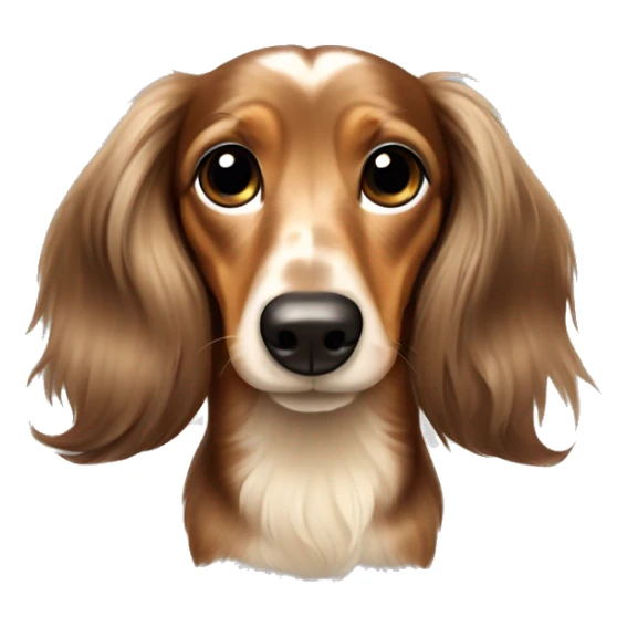 Long haired brown and cream dapple dachshund sticker