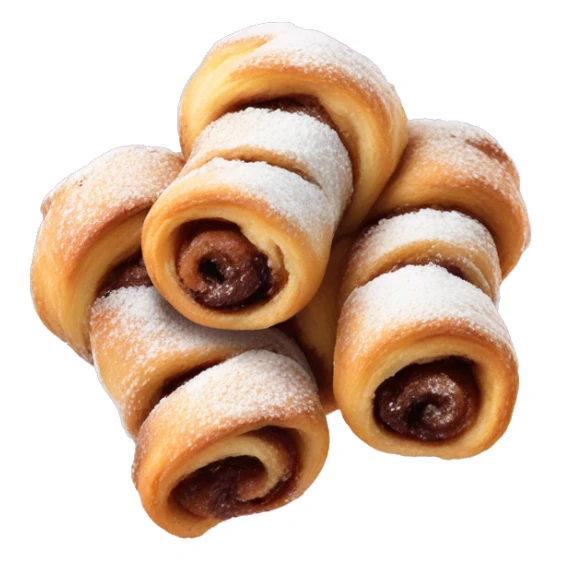 Rugelach cookies dusted with powdered sugar sticker