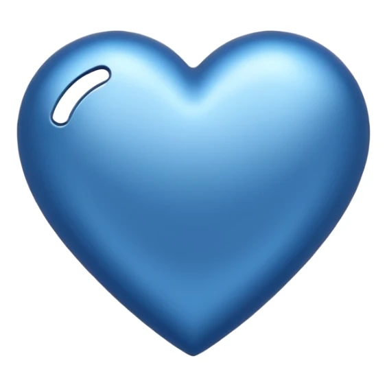 heart with a metallic blue finish sticker