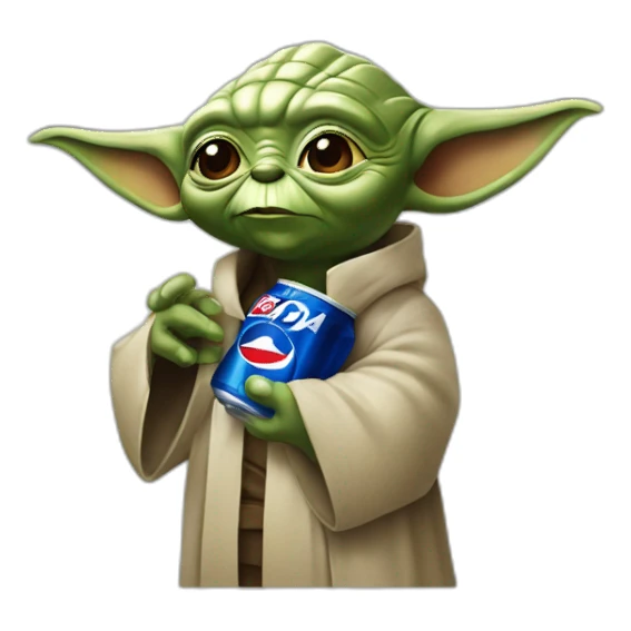 Yoda drink pepsi and coca cola sticker