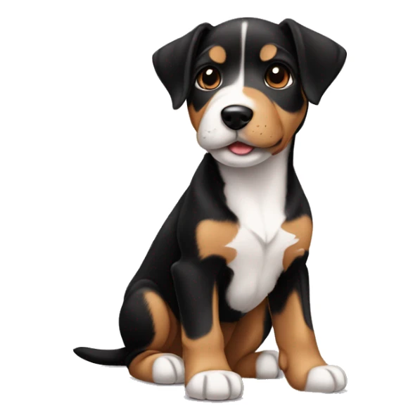 jack rusell terrier black and tan puppy sticker