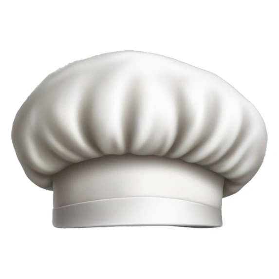 Generate a chef's hat emoji. The hat should be white, with a traditional mushroom shape and realistic details. Make sure the emoji is clear and recognizable. sticker