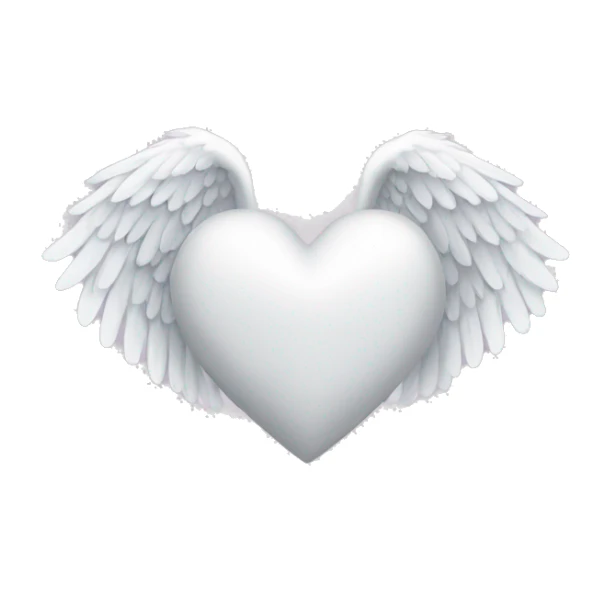 White heart with angel wings  sticker
