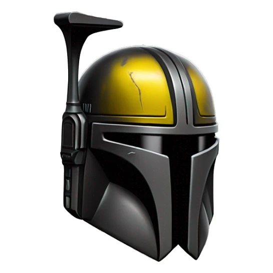 Mandalorian helmet black and yellow with antenna sticker
