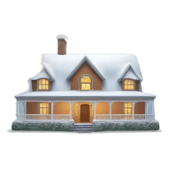 Country house in snow sticker