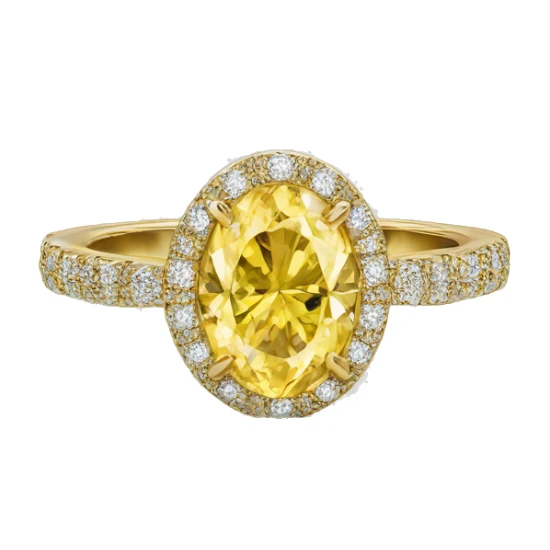 Yellow oval diamond ring gold band, elegant and detailed.” sticker