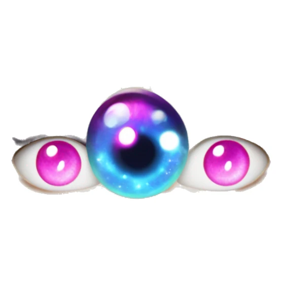 magical diva with thin pink andromedan face long blonde hair and blue eyes glowing third eye sticker