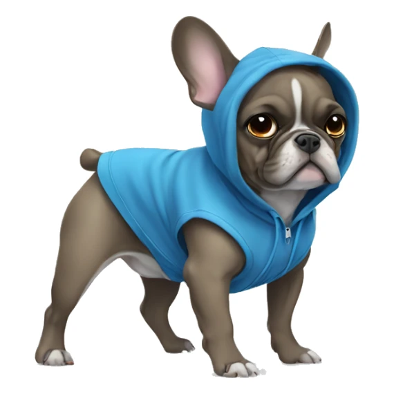 French Bulldog Blue ran with hoodie  sticker