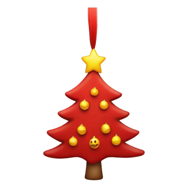 decorations on the Christmas tree of red color layers sticker