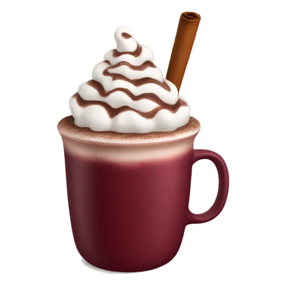 Burgundy cup of hot chocolate  sticker