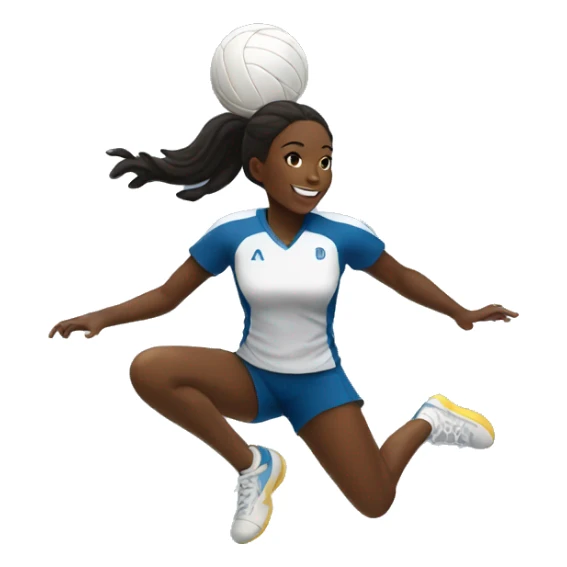 Volleyball black girl player jumping sticker