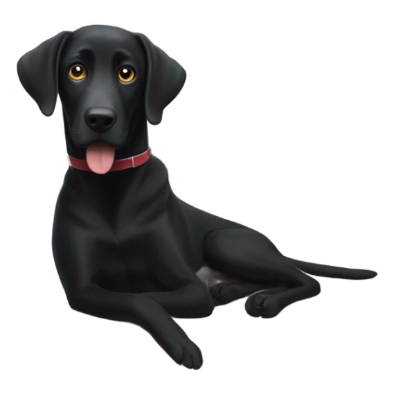 black lab mix on hotel bed calling room service  sticker