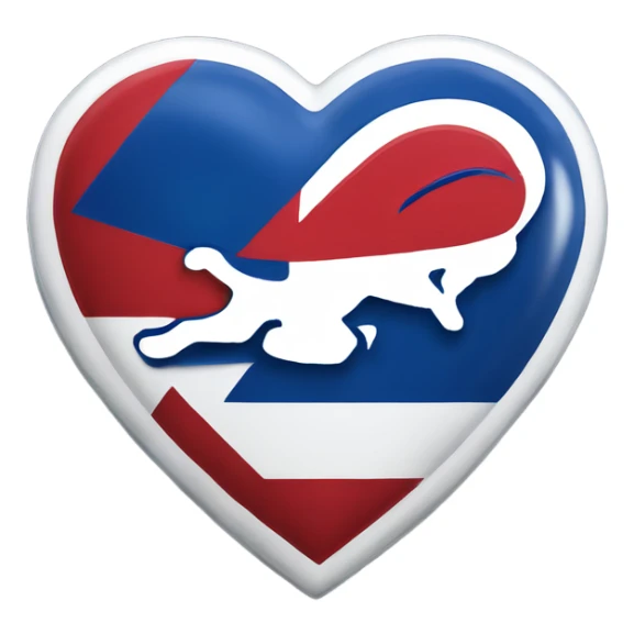 One solid Heart emoji with nothing outside of it with the blue border outside heart, red heart inside, smaller white heart inside of that, with the nfl Buffalo bills in the middle  sticker