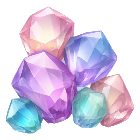A Shiny Cluster of Pastel iridescent crystals sticker