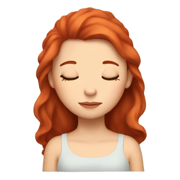 Girl sleeping, whit red hair sticker