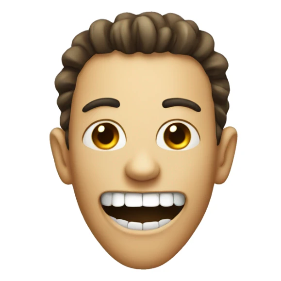 face with scary smile and an elongated jaw sticker