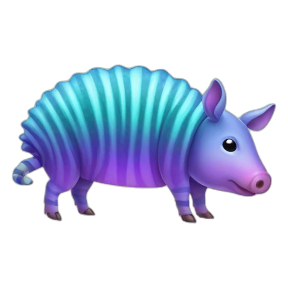Iridescent spotted striped cyan purple gradient pig armadillo cow centipede insect with star markings star shaped spots sticker