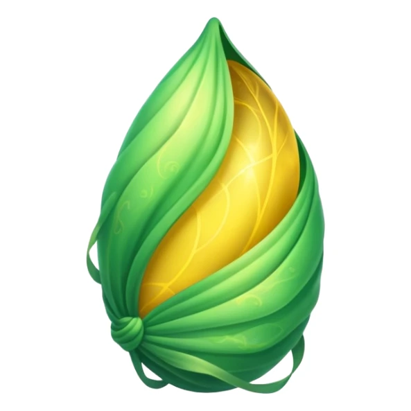 green magical cocoon lit up with swirling yellow magic, ethereal and mystical, symbol shape sticker