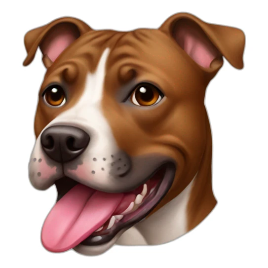 Brown staffy with tongue sticker