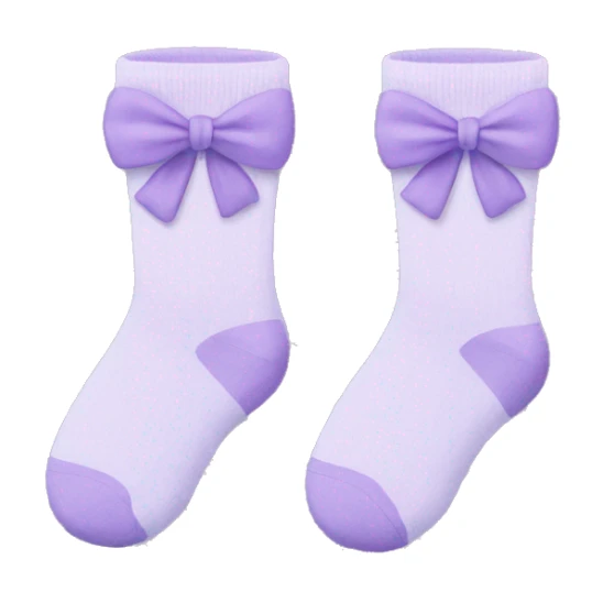 Pastel lavander socks with little bow on top sticker