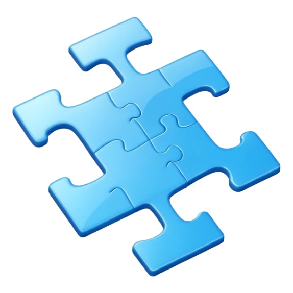 puzzle piece emoji in blue professional design for business presentation, clean edges, modern corporate aesthetic sticker
