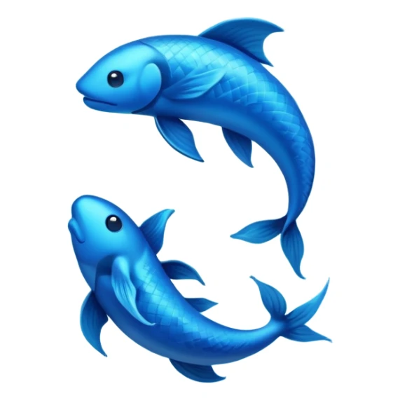 The zodiac symbol Pisces 00d9ff color 3d  sticker