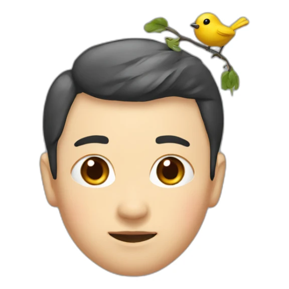 Xi jing ping with bird poop on head sticker