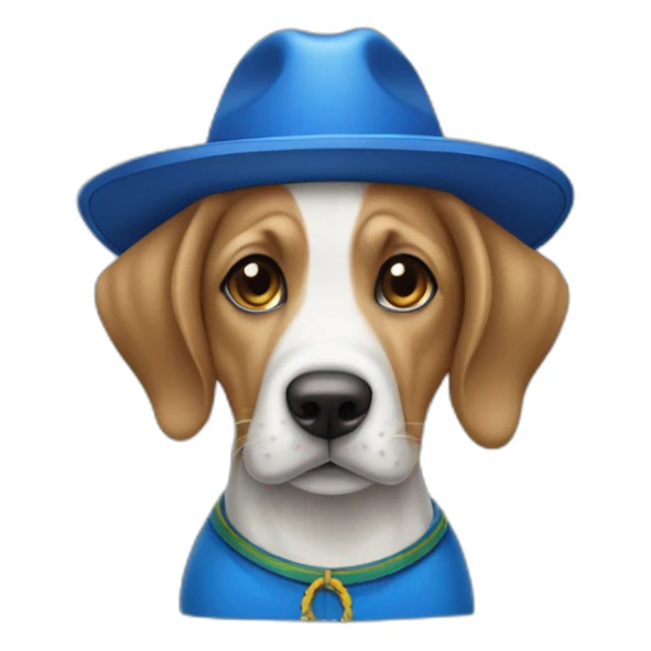 cachorro com chapéu do nordeste brasileiro igual de luiz gonzada com uma blusa azul sticker