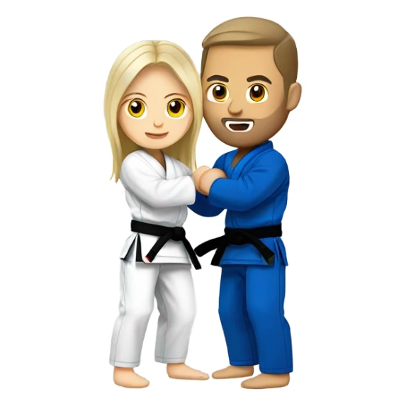 Blonde woman and brunette white man doing Jiu jitsu  sticker