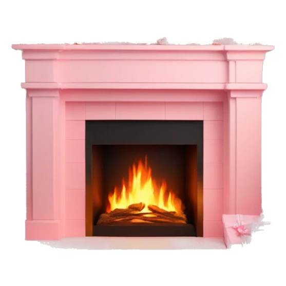 Pastell pink asthetic clean Christmas fireplace  sticker