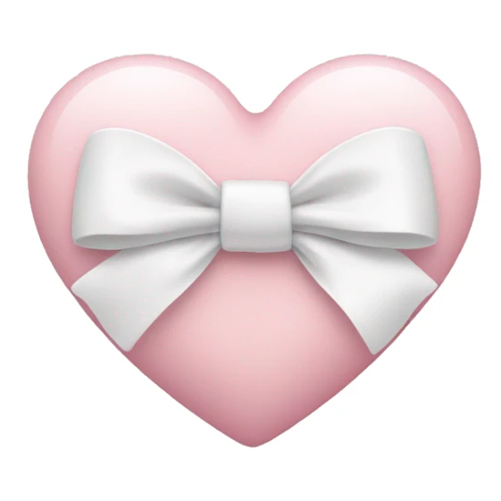 Pastel pink heart with white bow sticker