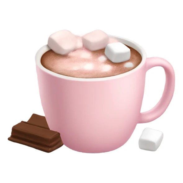 Light Pink mug of hot chocolate with marshmallows  sticker