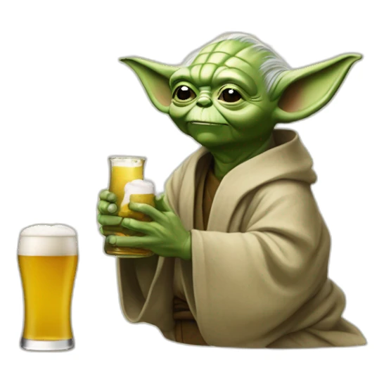 Yoda qui boit une bière sticker