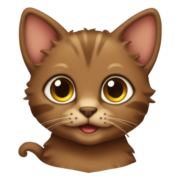 very cute little brown cat with curly hair sticker