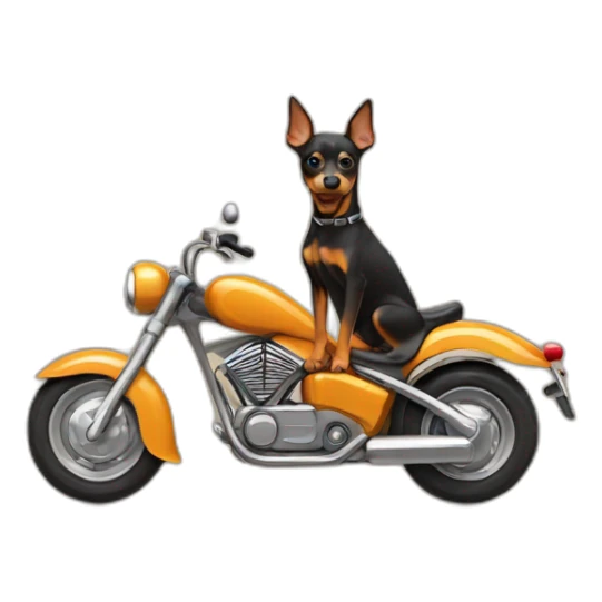 caramel-color-pinscher-dog-driving-a-motorcycle sticker