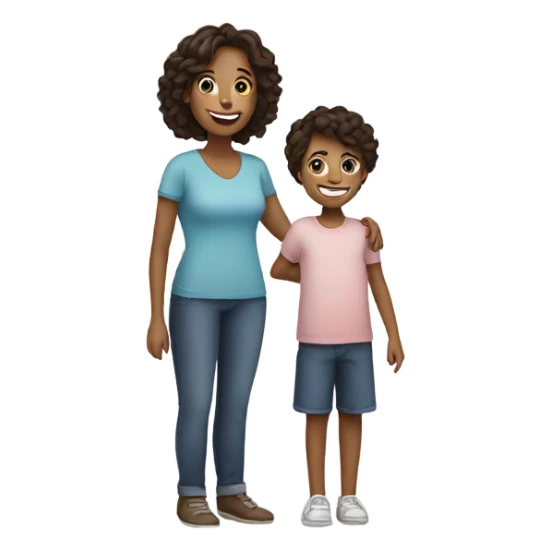 Mom with son and daughter sticker