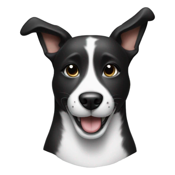 black and white dog smiling and giving a thumbs up sticker
