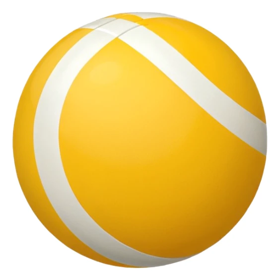 yellow and white striped ball, flat, no shadow, colored circle emoji style sticker