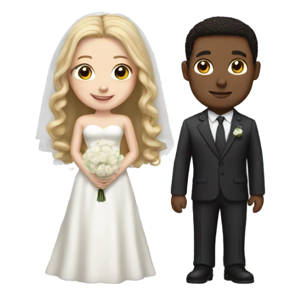 light skin man and a white girl married sticker