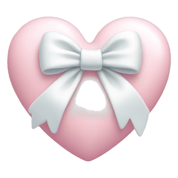 Pastel pink heart with white bow sticker