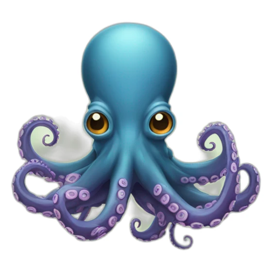 cartoon octopus with no mouth holding a ship with a tentacle sticker