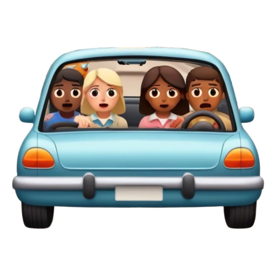 people looking scared driving in bad neighborhoods  sticker