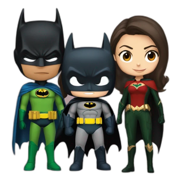 Batman with Damian Wayne and Talia al ghul  sticker
