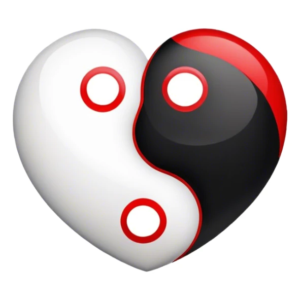 Heart-shaped Yin yang  sticker