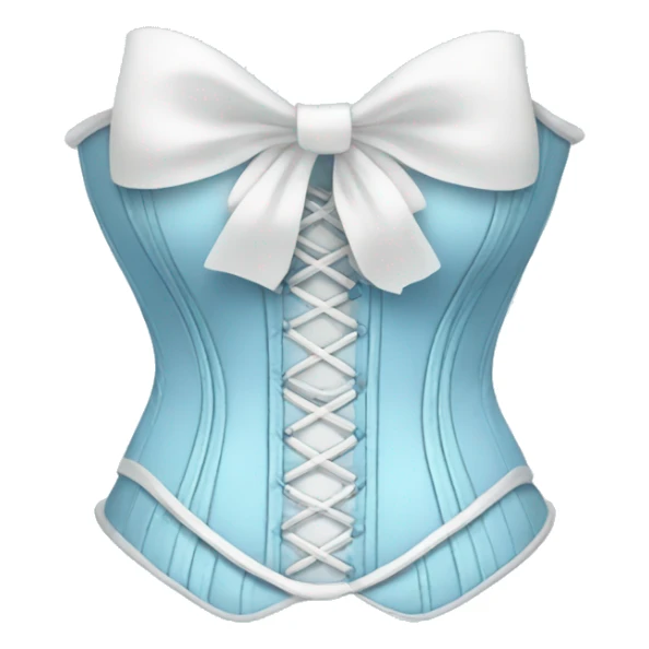 Baby blue corset with a white bow sticker