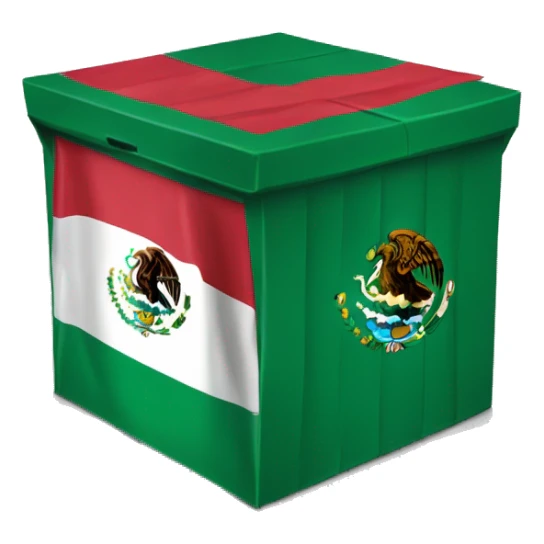 caja de regalo con la bandera de México sticker